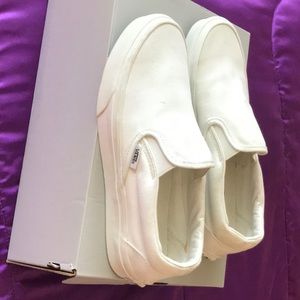 White slip on Vans (used once)